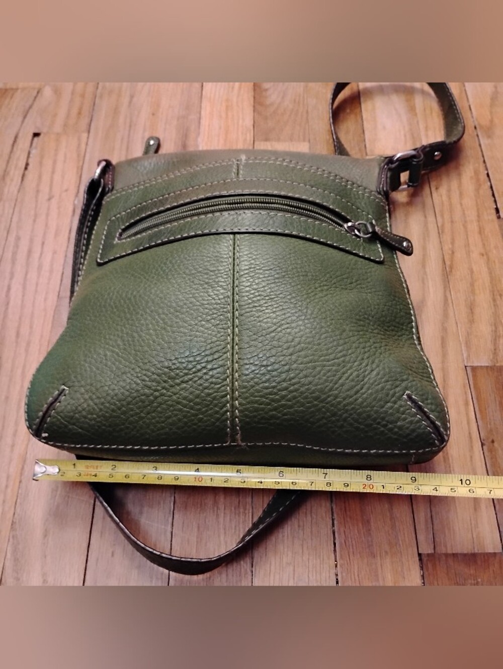 Fossil Vintage Cargo Crossbody Bag. Green, Pebbled Leather. - Picture 8 of 12